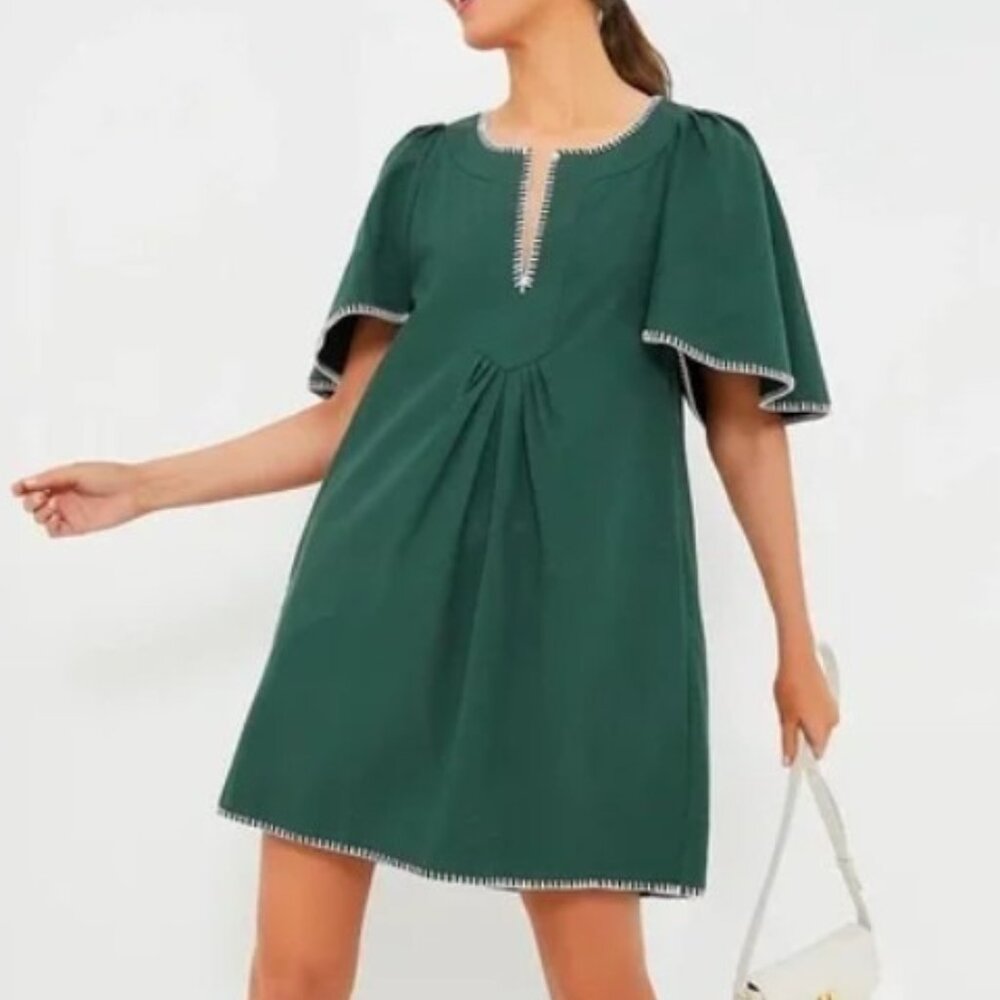 NWT - Pomander Place - Green Stitch Finley Flutter Sleeve Dress - Size Large